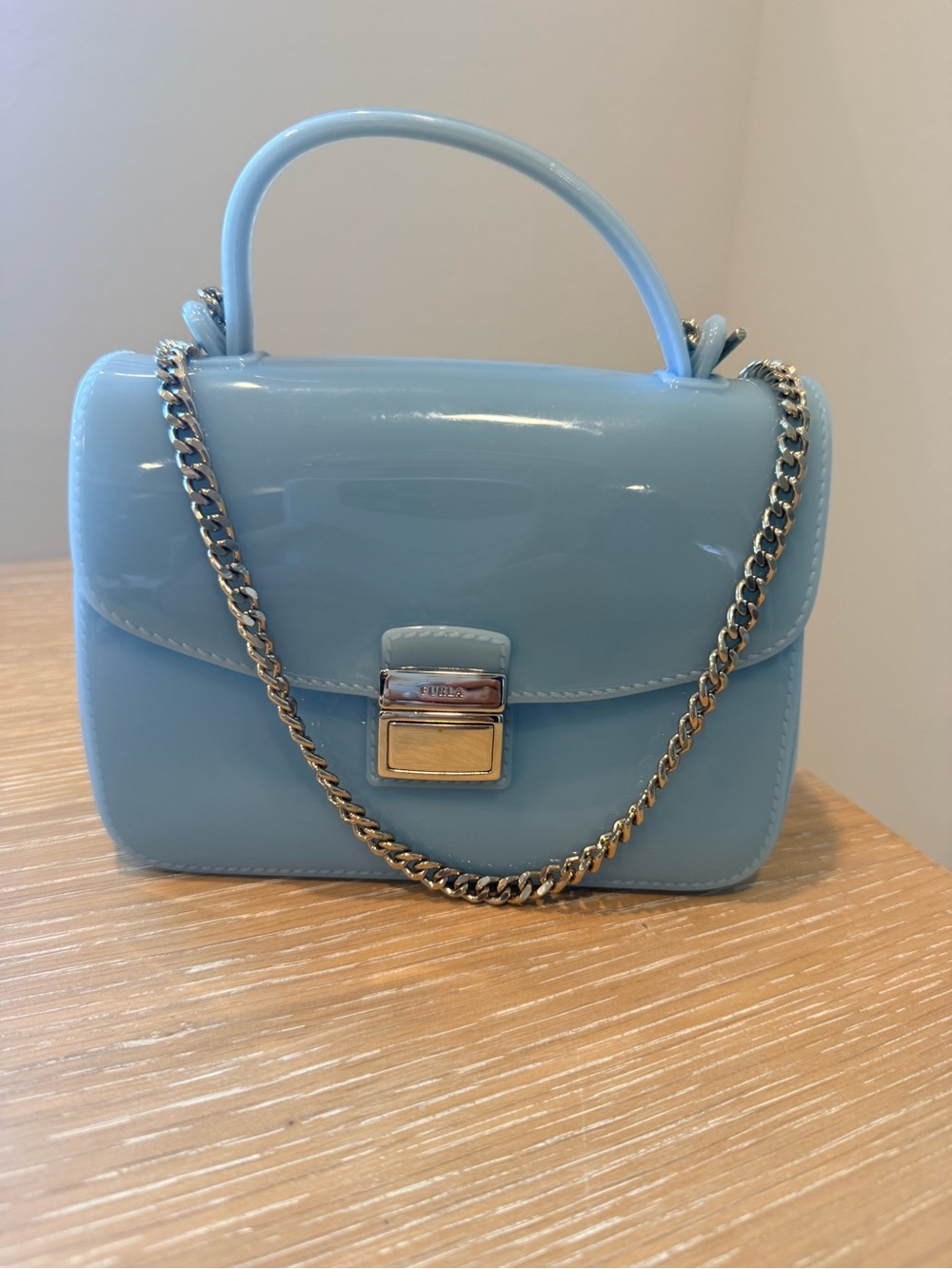 Furla Candy Bon Bon Mini Crossbody Jelly Bag - Sky Blue